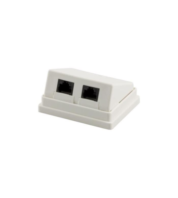 Cat. 5e UTP, Anschlußdose Aufputz, 2 x RJ45, Weiß