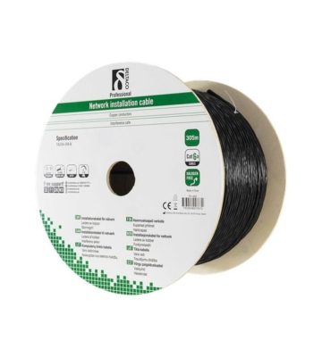 Alfaco Cat6a U/FTP-Kabel auf Rolle starrleiter 305 m grau LSZH – (Eca)