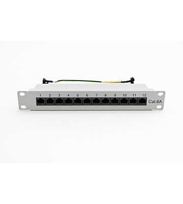 Patchpanel 10 Zoll – 12 Ports Cat6A STP