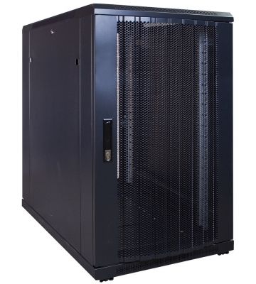 18 HE 19” Serverschrank, mit perforierter Fronttür (BxTxH) 600 x 1000 x 1000mm 