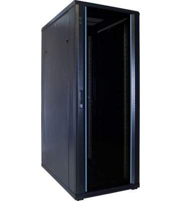 32 HE 19” Serverschrank, mit Glastür (BxTxH) 600 x 1000 x 1600mm 