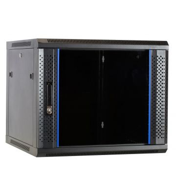 9 HE Serverschrank, 19” Wandgehäuse mit Glastür (BxTxH) 600 x 600 x 501mm