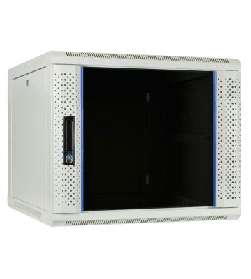 9 HE Serverschrank, Wandgehäuse mit Glastür (BxTxH) 600 x 600 x 500mm