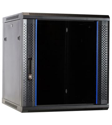 12 HE Serverschrank, Wandgehäuse mit Glastür, nicht vormontiert (BxTxH) 600 x 600 x 635mm