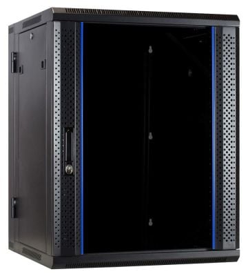 22 HE Serverschrank, wendbares Wandgehäuse mit Glastür (BxTxH) 600 x 600 x 1200mm