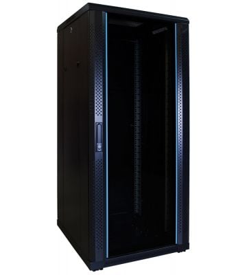 27 HE 19” Serverschrank, mit Glastür (BxTxH) 600 x 600 x 1400mm 