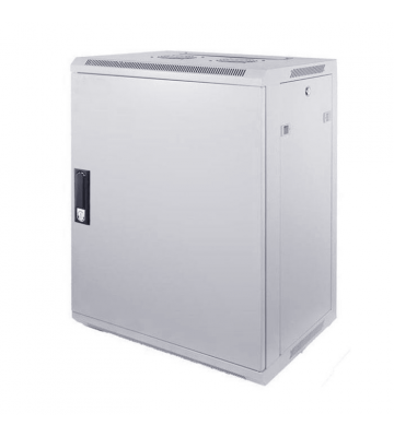 15 HE Serverschrank, wendbares Wandgehäuse, Weiß, mit Metaltür (BxTxH) 600 x 600 x 770mm