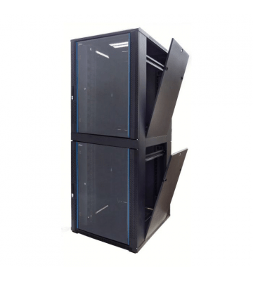 48 HE Serverschrank, mit perforierter Tür – 2x20 HE Fächer, (BxTxH) 800x800x2200mm