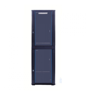 42 HE Serverschrank, mit Glastür – 2x20 HE Fächer, (BxTxH) 600x600x2000mm