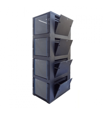 42 HE Serverschrank, mit Glastür – 4x9 HE Fächer, (BxTxH) 600x800x2000mm