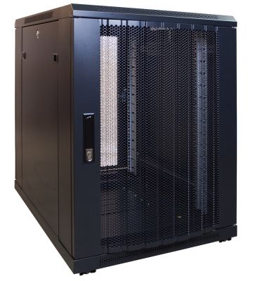 15 HE, kleiner Serverschrank, mit perforierter Fronttür (BxTxH) 600 x 800 x 860 mm 