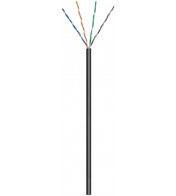 CAT6 Outdoor Netzwerkkabel, U/UTP, AWG 23/1 (Starrleiter), 100 Meter, Schwarz, CCA