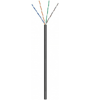 CAT6 Outdoor Netzwerkkabel, U/UTP, AWG 23/1 (Starrleiter), 305 Meter, Schwarz, CCA