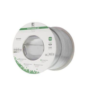 Alfaco Cat6 F/UTP-Kabel auf Rolle starrleiter 100 m grau LSZH – (Eca)