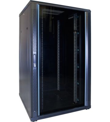 27 HE 19” Serverschrank, mit Glastür (BxTxH) 800 x 800 x 1400mm 