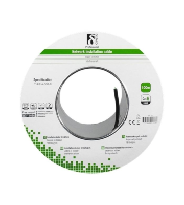 Alfaco Cat6 F/UTP-Kabel auf Rolle starrleiter 100 m grau LSZH – (Eca)