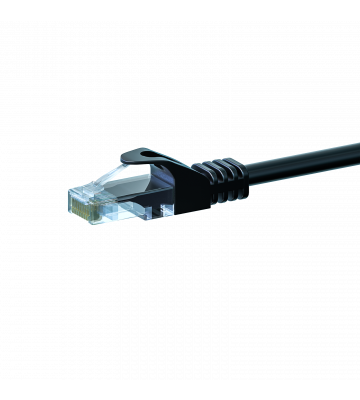 CAT5e Netzwerkkabel, U/UTP, 0,25 Meter, Schwarz, 100% Kupfer