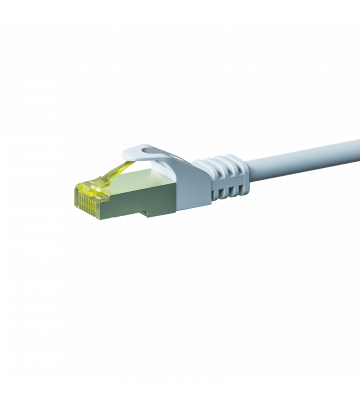 RJ45 Netzwerkkabel S/FTP (PiMF), mit CAT 7 Rohkabel, Weiß, 1,50m