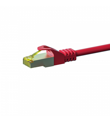 RJ45 Netzwerkkabel S/FTP (PiMF), mit CAT 7 Rohkabel, Rot, 1m