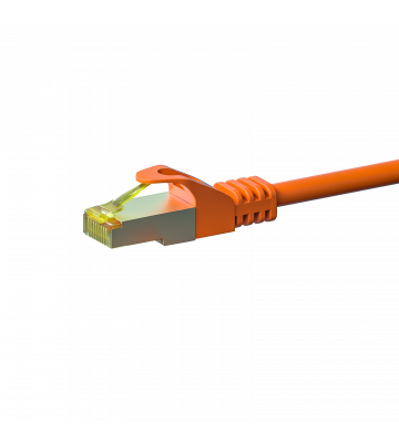 RJ45 Netzwerkkabel S/FTP (PiMF), mit CAT 7 Rohkabel, Orange, 0,50m