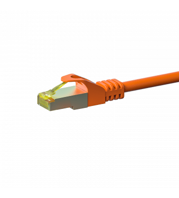 RJ45 Netzwerkkabel S/FTP (PiMF), mit CAT 7 Rohkabel, Orange, 1m