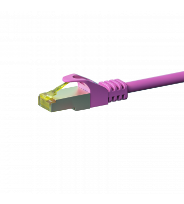 RJ45 Netzwerkkabel S/FTP (PiMF), mit CAT 7 Rohkabel, Rosa, 1m