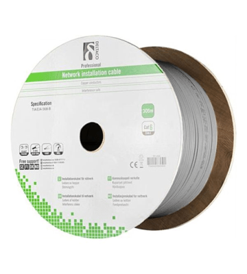 Alfaco Cat5E F/UTP-Kabel auf Rolle 305 m grau LSZH – (Fca)