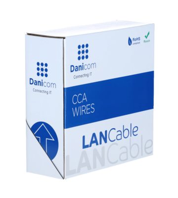 CAT5e Netzwerkkabel, SF/UTP, AWG 26/7 (Flexibel), 100 Meter, Grau, CCA 