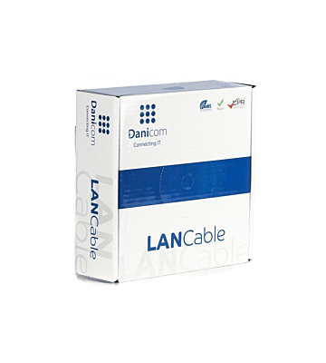 CAT5e F/UTP 50m auf Spule gewicktelt flexibel grau CCA