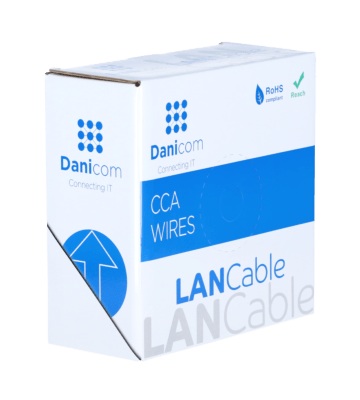 CAT5e U/UTP 50m kabel auf rolle flexibel grau CCA