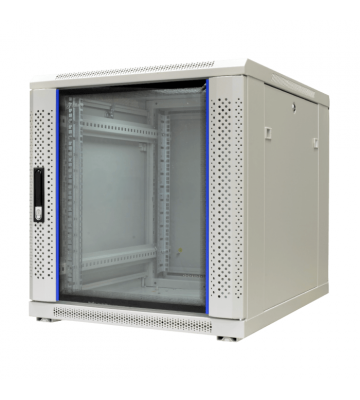 15 HE, kleiner Serverschrank, Weiß, mit Glastür (BxTxH) 600 x 800 x 860mm