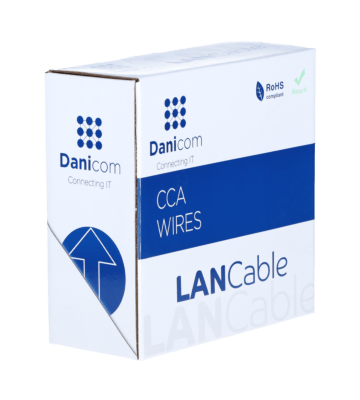 CAT5e Netzwerkkabel, U/UTP, AWG 26/7 (Flexibel), 100 Meter, Grau, CCA
