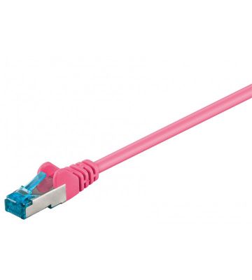 CAT 6a Netzwerkkabel LSOH - S/FTP - 15 Meter - Rosa