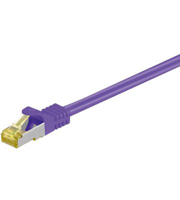 RJ45 Netzwerkkabel S/FTP (PiMF), mit CAT 7 Rohkabel, Violett, 0,25m