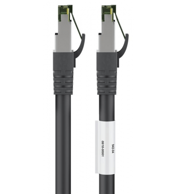 RJ45 Netzwerkkabel S/FTP (PiMF), mit CAT 8 Rohkabel, Schwarz, 2m