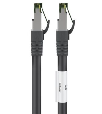 RJ45 Netzwerkkabel S/FTP (PiMF), mit CAT 8 Rohkabel, Schwarz, 5m