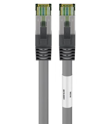RJ45 Netzwerkkabel S/FTP (PiMF), mit CAT 8 Rohkabel, Grau, 5m