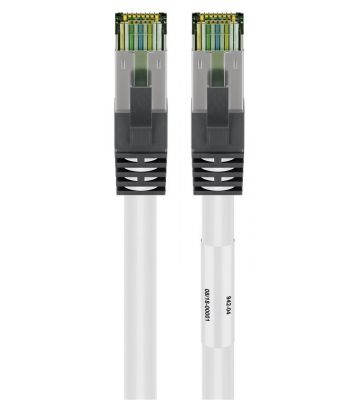 RJ45 Netzwerkkabel S/FTP (PiMF), mit CAT 8 Rohkabel, Weiß, 5m