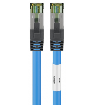 RJ45 Netzwerkkabel S/FTP (PiMF), mit CAT 8 Rohkabel, Blau, 3m