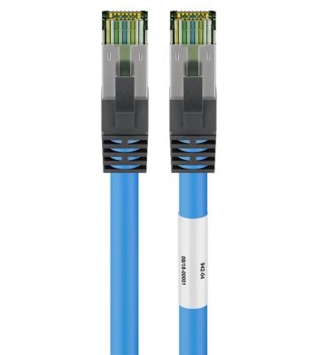 RJ45 Netzwerkkabel S/FTP (PiMF), mit CAT 8 Rohkabel, Blau, 5m