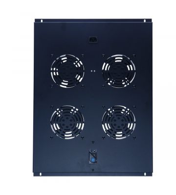 Lüftereinheit - Ventilator Paket mit 4 Ventilatoren und Thermostat geeignet für Serverschränke mit einer Tiefe von 800mm