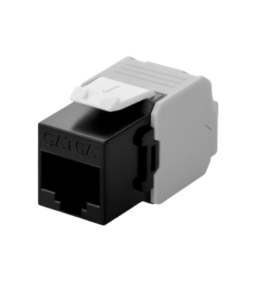 CAT6a UTP Keystone Netzwerkstecker - Toolless- Schwarz