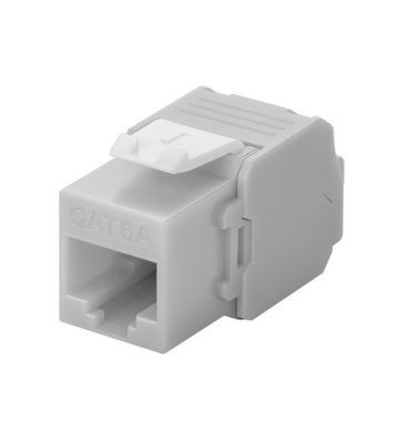 CAT6a UTP Keystone Netzwerkstecker - Toolless - Grau