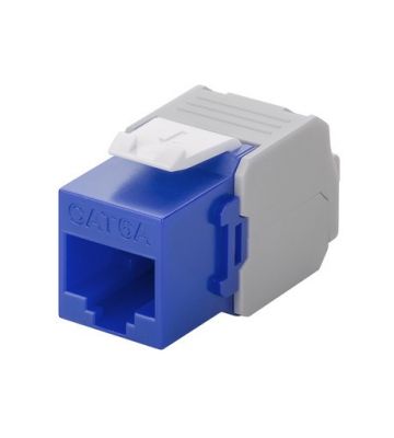 CAT6a UTP Keystone Netzwerkstecker - Toolless - Blau