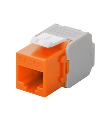 CAT6a UTP Keystone Netzwerkstecker - Toolless - Orange