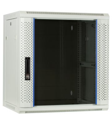 12 HE Serverschrank, Wandgehäuse, mit Glastür, Weiß, (BxTxH) 600 x 450 x 634mm 