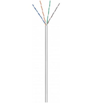 CAT5e Netzwerkkabel, U/UTP, AWG 24/1 (Starrleiter), 100 Meter, Grau, CCA