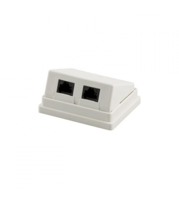 Cat. 5e UTP, Anschlußdose Aufputz, 2 x RJ45, Weiß