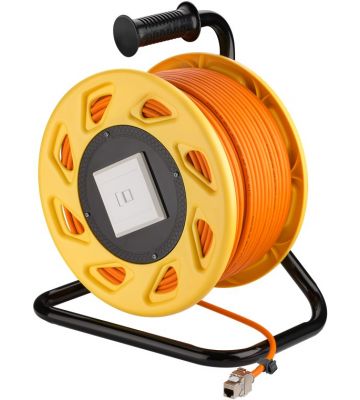 CAT7 S/FTP Kabeltrommel mit CAT6a Keystone Connector -  RJ45 - 50 Meter