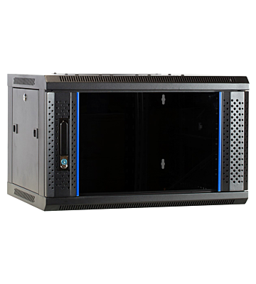 4 HE Serverschrank, Wandgehäuse, mit Glastür, nicht vormontiert (BxTxH) 600 x 450 x 280mm